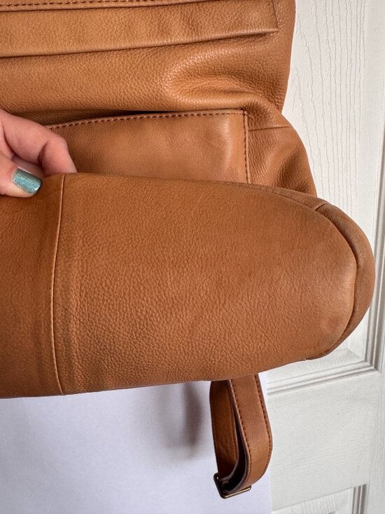 Tan Leather Backpack with Tablet Sleeve Aspen main image 5